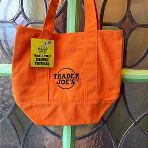 🎃Trader Joe's Orange Canvas Mini Tote Bag